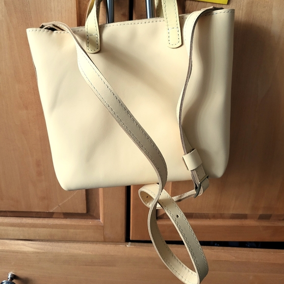 Portland Leather Mini Crossbody w/Zipper in Vanilla - Picture 4 of 4